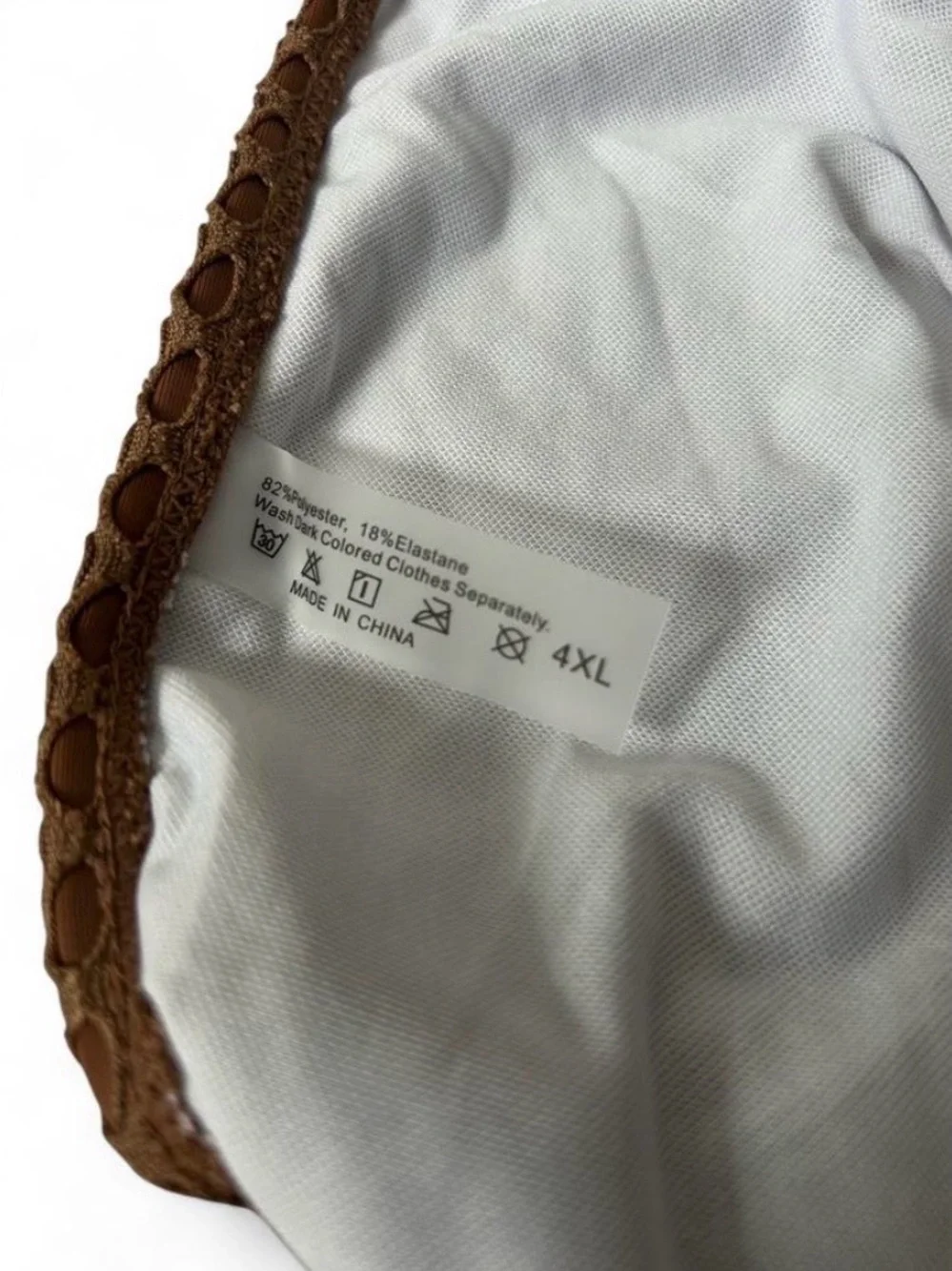 SHEIN Brown Textured Triangle Bikini Set with Cover-Up